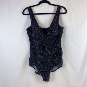 Miraclesuit Black Polka Dot One Piece Shaping Swimsuit Vintage